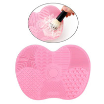 Silicone Brush Cleaner Mat Washing Tools for Cosmetic Make up Eyebrow Brushes Cleaning Pad Scrubber Board Makeup Clean Tool(Pink)