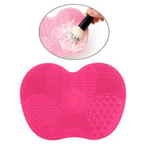 Silicone Brush Cleaner Mat Washing Tools for Cosmetic Make up Eyebrow Brushes Cleaning Pad Scrubber Board Makeup Clean Tool(Rose red)