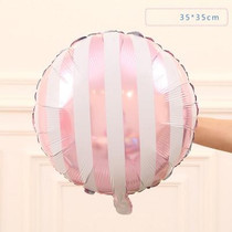 4 PCS Doughnut Candy Ice Cream Shaped Foil Balloons Happy Birthday Decorations Big Inflatable Helium(Pink balloon)