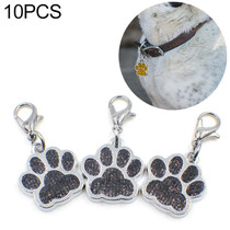 10 PCS Enamel Cat Dog  Bear Paw Prints Key Chain Jewelry Making(Black)