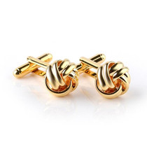 French Style Fashion Knot Design Men Cufflinks, Party Suit Shirt Cuff Buttons(Gold)