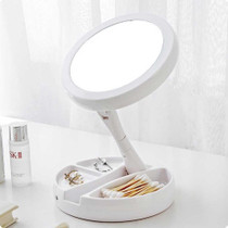 2 PCS Foldable LED Light Makeup Mirror 10X Magnifying Compact Pocket Vanity Cosmetic Hand Mirror