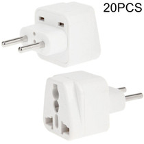 20PCS EU Plug Adapter Power Socket Travel Converter(White)