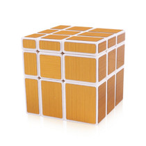 Zhisheng Ice Unicorn 3rd-Order Brushed Mirror Brain Speed Puzzle Magic Cube (Gold + White)