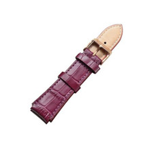 CAGARNY Simple Fashion Watches Band Gold Buckle Leather Watch Band, Width: 18mm(Purple)