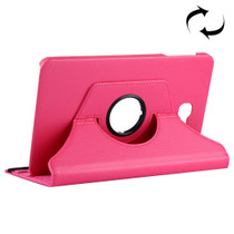 For Galaxy Tab A 10.1 / T580 Litchi Texture Horizontal Flip 360 Degrees Rotation Leather Case with Holder(Magenta)