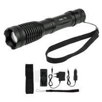 LT-QT CREE XM-L T6 White Light LED Flashlight, 5-Mode 1800 LM Adjustable Focus Flashlight(Black)