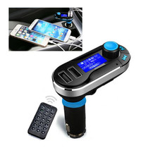 Bluetooth Tacking Handsfree Car Kit FM Transmitter with Remote Control, 2.1A Dual Car Charger, For iPhone, Galaxy, Sony, Lenovo, HTC, Huawei, and other Smartphones