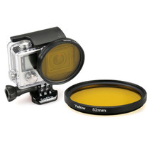 52mm Round Circle Color UV Lens Filter for GoPro HERO 4 / 3+(Yellow)