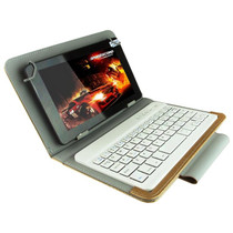 Universal Bluetooth Keyboard with Leather Tablet Case & Holder for Ainol / PiPO / Ramos 9.7 inch / 10.1 inch Tablet PC(Gold)