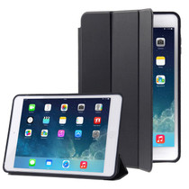 3-folding Naturally Treated Leather Smart Case with Sleep / Wake-up Function & Holder for iPad Air(Black)