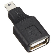 Mini USB Male to USB 2.0 Female Adapter with OTG Function(Black)