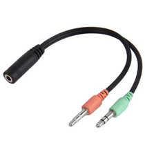 17cm 3.5mm Jack Microphone + Earphone Cable, Compatible with Phones, Tablets, Headphones, MP3 Player, Car/Home Stereo & More