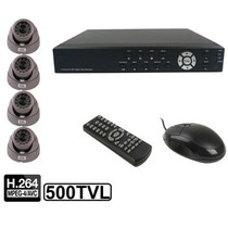 4-CH Embedded Digital Video Recorder Kit (1 / 3 Sony CCD, 500TVL, 24 x IR LED, 6mm Lens, IR Distance: 25m, H.264 (8204EV+622A)