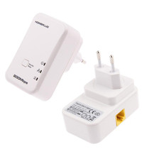 2 PCS 7HP120 200Mbps Powerline Network Mini Homeplug AV Ethernet Bridge, EU Plug(White)