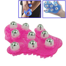 Thickened Palm-shaped Handheld Ball Meridian Massager(Magenta)