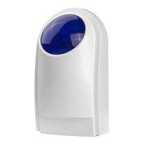 Outdoor Wired Siren with Blue Flashlight (PA-100), Can be used 12V as a Backup Battery (not include)(White)