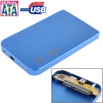 2.5 inch SATA HDD External Case, Size: 126mm x 75mm x 13mm (Blue)