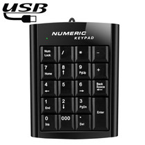 Mini USB Numeric keyboard with 19 keys(Black)