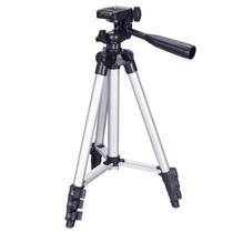 3120 Live Broadcast Tripod 4-Section Folding Legs Aluminum Alloy Tripod Mount with U-Shape Three-Dimensional Tripod Head for DSLR & Digital Camera, Adjustable Height: 34-103cm(Silver)