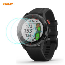 For Garmin Approach S62 2 PCS ENKAY Hat-Prince 0.2mm 9H 2.15D Curved Edge Tempered Glass Screen Protector  Watch Film