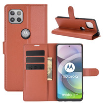 For Motorola Moto G 5G Litchi Texture Horizontal Flip Protective Case with Holder & Card Slots & Wallet(Brown)
