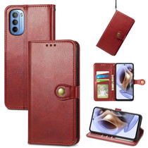 For Motorola Moto G31 Solid Color Leather Buckle Phone Case(Red)