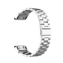 For Garmin Fenix5/Forerunner935/Garmin Approach S60 3-Beads Stainless Steel Metal Quick Release Watch Band(silver)