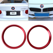 2 PCS Car Logo Decorative Circle Steering Wheel Decoration Ring Sticker Logo Car Styling Modification Car Front Logo Ring Decoration Rear Cover Trim Hood Emblem Rings for BMW 5 Series(Red)