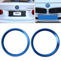 2 PCS Car Logo Decorative Circle Steering Wheel Decoration Ring Sticker Logo Car Styling Modification Car Front Logo Ring Decoration Rear Cover Trim Hood Emblem Rings for BMW 5 Series(Blue)
