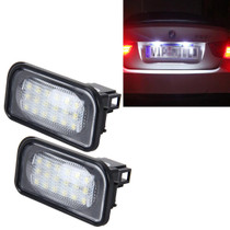 2 PCS License Plate Light with 18  SMD-3528 Lamps for Mercedes-Benz  W203 4D ,2W 120LM 6000K, DC12V,with Canbus (White Light)