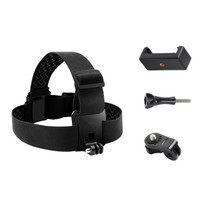 Elastic Mount Belt Adjustable Head Strap with Phone Clamp & Screw & S-type Adapter for GoPro HERO10 Black / HERO9 Black /8 /7 /6 /5, Xiaoyi and Other Action Cameras, Smarphones(Black)