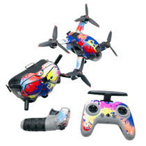 FPV-TZ-SF 4 in 1 Waterproof Anti-Scratch Decal Skin Wrap Stickers Personalized Film Kits for DJI FPV Drone & Goggles V2 & Remote Control & Rocker(Graffiti)