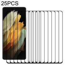 For Samsung Galaxy S21 Ultra 5G 25pcs Full Glue 9H HD 3D Curved Edge Tempered Glass Film(Black)