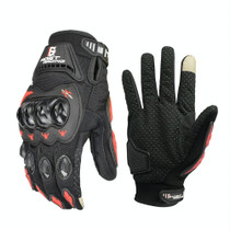 GHOST RACING GR-ST04 Motorcycle Gloves Anti-Fall Full Finger Riding Touch Gloves, Size: XL(Red)