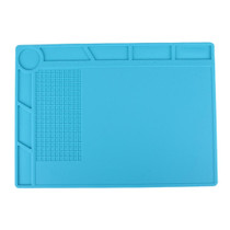 Maintenance Platform High Temperature Heat-resistant Repair Insulation Pad Silicone Mats with Screws Position, Size: 35cm x 25cm(Blue)