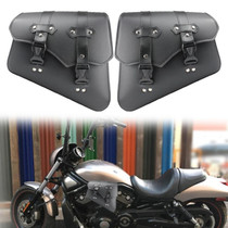 Motorcycle Side Box Package Fast Demolition Triangle Side Bag Leather Cycling Bag(Black)