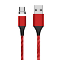 M11 3A USB to USB-C / Type-C Nylon Braided Magnetic Data Cable, Cable Length: 2m (Red)