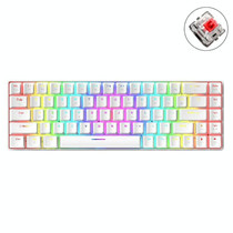 T8 68 Keys Mechanical Gaming Keyboard RGB Backlit Wired Keyboard, Cable Length:1.6m(White RGB Red Shaft)
