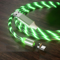 USB to Micro USB Magnetic Suction Colorful Streamer Mobile Phone Charging Cable, Length: 1m(Green Light)