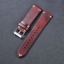HB001 Color-Changing Retro Oil Wax Leather Universal Watch Band, Size: 20mm(Wine Red)