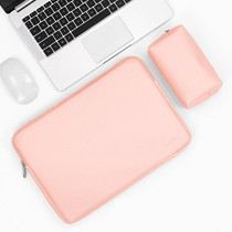 Baona BN-Q001 PU Leather Laptop Bag, Colour: Pink + Power Bag, Size: 15/15.6 inch