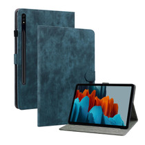 For Samsung Galaxy Tab S7/Tab S8 Tiger Pattern Flip Leather Tablet Case(Dark Blue)