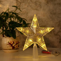 Christmas Tree Top Light LED Glowing Star Lights, Size: Small Battery Model(Warm White)