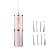 6886 Dental Flusher Water Dental Floss Portable Household Teeth Oral Cleaning Dental Scaler, Band Width: 8 Heads(Pink)