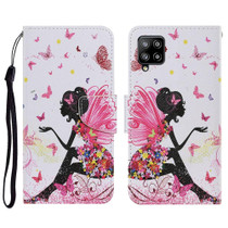 For Samsung Galaxy A22 4G Coloured Drawing Pattern Horizontal Flip PU Leather Case with Holder & Card Slots & Wallet & Lanyard(Dancing Girl)