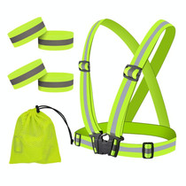 Reflective Elastic Band Suit Night Running Construction Site Traffic Safety Reflective Equipment,Style: 1 Strap+4 Arm Strap+Storage Bag