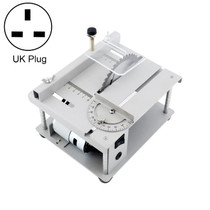 150W Miniature Precision Table Saw Mini Chainsaw Portable Woodworking Sliding Table Saw Multifunctional Cutting Machine, UK Plug