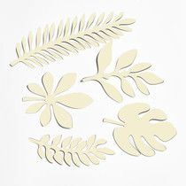 10 in 1 Creative Paper Cutting Shooting Props Tree Leaves Papercut Jewelry Cosmetics Background Photo Photography Props(Light Yellow)
