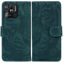 For Xiaomi Redmi 10C Tiger Embossing Pattern Horizontal Flip Leather Phone Case(Green)